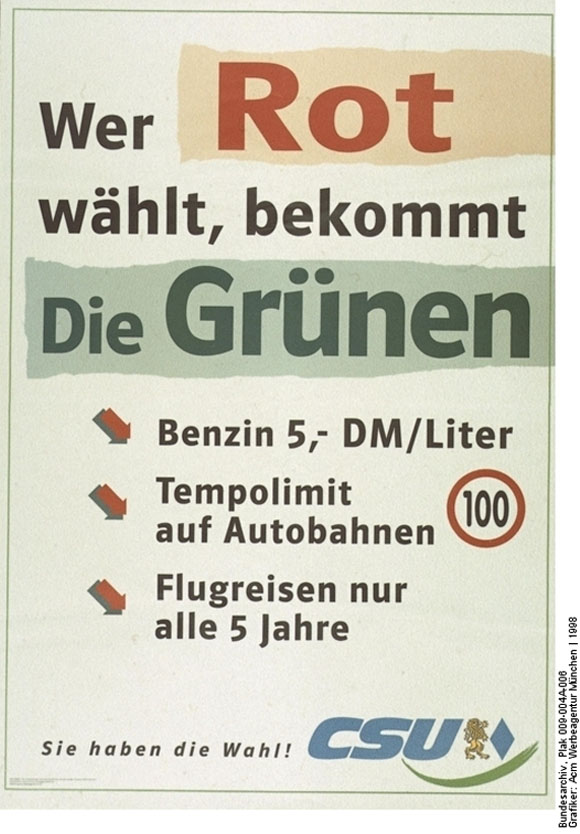 Bundestagswahlplakat der CSU (1998)